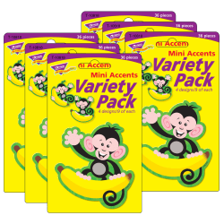 TREND Mini Accents, 3", Monkeys And Bananas, 36 Accents Per Pack, Set Of 6 Packs