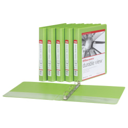 Office Depot Round Ring Binders, 8-1/2"L x 11"W, 225 Pages, Green, Pack Of 6