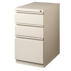 WorkPro® 23"D Vertical 3-Drawer Mobile Pedestal File Cabinet, Putty