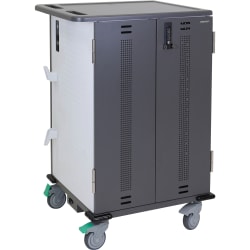 Ergotron YES36 Adjusta Charging Cart & Mobile Makerspace - 60 lb Capacity - 4 Casters - 4" Caster Size - 25" Width x 28.8" Depth x 41.5" Height - Gray, White - For 36 Devices