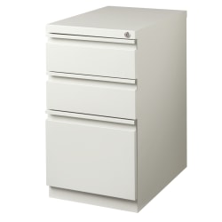 WorkPro® 23"D Vertical 3-Drawer Mobile Pedestal File Cabinet, Metal, Light Gray