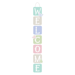 Amscan Spring Welcome Wooden Signs, 28-1/2" x 5", Multicolor, Pack Of 2 Signs