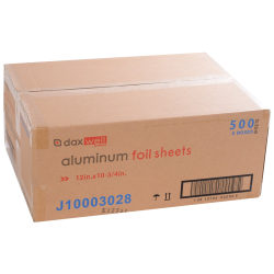 Daxwell® Aluminum Foil Sheets, 12"W x 10 3/4"L, 500 Sheets Per Box, Case Of 6 Boxes