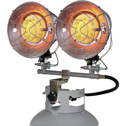 Comfort Gear TT-30CSA Propane(LP) Double Tank Top Heater with Tip-over Shut-off - Infrared - Gas - 5275.28 W to 8792.13 W - 800 Sq. ft. Coverage Area - Outdoor - Portable - Silver