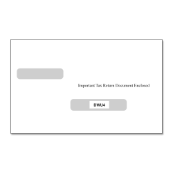 ComplyRight® Double-Window Envelopes For W-2/1099 (LU4) Tax Forms, 5-11/16" x 9", Moisture-Seal, White, Pack Of 100 Envelopes