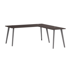 WorkPro Motiva 72"W Modern L-Shaped Office Desk With Metal Legs, Storm Gray, Installation Included
