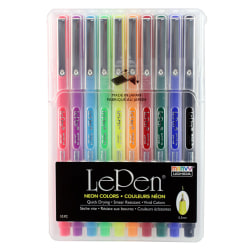 Marvy Uchida LePen Micro-Fine Point Pen, Neon, 10 Colors