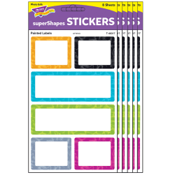 Trend superShapes Stickers, Color Harmony Painted Labels, 24 Stickers Per Pack, Set Of 6 Packs
