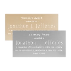 Custom Engraved Silver or Brass Metal Trophy and ID Plates, 4" x 8"