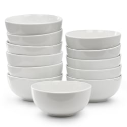 Elama Professional Kitchen 12-Piece Porcelain Bowl Set, 6", White