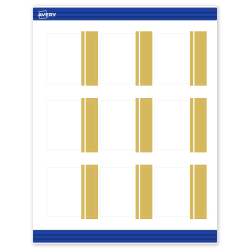 Avery® Print-To-The-Edge Cards With Sure Feed® Technology, S00-DKH-PRMWC10, Square, 2-1/2" x 2-1/2", Matte White, Preprinted Double Dipped Gold Edge Design, Pack Of 90