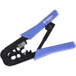 TRENDnet Crimping Tool, Crimp, Cut, And Strip Tool, For Any Ethernet or Telephone Cable, Built-In Cutter And Stripper, 8P-RJ-45 And 6P-RJ-12, RJ-11, All Steel Construction, Black, TC-CT68 - RJ-11/RJ-45 Crimp/Cut/Strip Tool