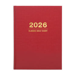 2025-2026 Global Excello Brands Standard Diary Daily/Monthly Journal Planner, 6" x 8", Red, November 2025 To December 2026
