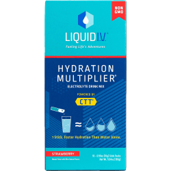 Liquid IV Strawberry Hydration Multiplier, 0.56 Fl Oz, Pack Of 10 Pouches