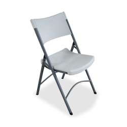 Lorell® Blow Molded Folding Chairs, Platinum, Pack Of 4