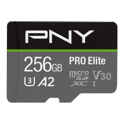 PNY PRO Elite Class 10 U3 V30 microSDXC Flash Memory Card, 256GB