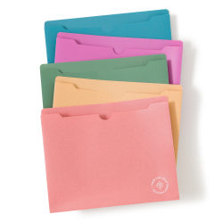 U Brands U-Eco™ Poly File Jackets, 1" Expansion, Letter (8 1/2" x 11"), Assorted Colors, Pack Of 10