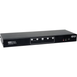 Tripp Lite 4-Port Dual Monitor DVI KVM Switch with Audio and USB 2.0 Hub, Cables included - 4 Computer(s) - 1 Local User(s) - 2560 x 1600 - 1 x Network (RJ-45) - 7 x USB - 10 x DVI - Desktop - TAA Compliant