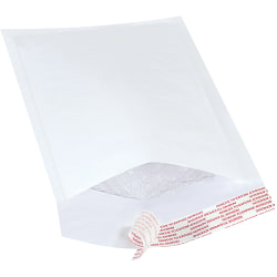Partners Brand White Self-Seal Bubble Mailers, #00, 5" x 10", Pack Of 25