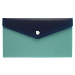 Office Depot® Brand Poly Envelope, 2" Expansion, Check Size, Blue/Navy