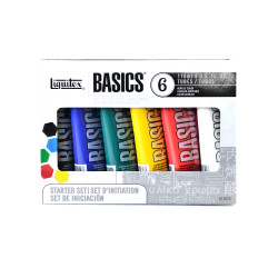 Liquitex Basics Value Series Acrylic Colors, 4 Oz, Assorted Colors, Set Of 6