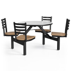 Palmer Hamilton Covey Indoor Cluster Table With 4 Seats, 29" x 54", Gray Glace/Natural