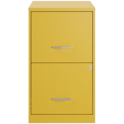 Realspace® SOHO Smart 18"D Vertical 2-Drawer File Cabinet, Metal, Gold
