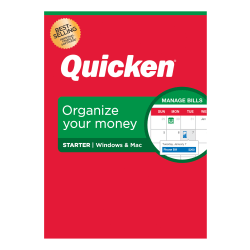 Quicken® Starter Personal Finance Software, 1-Year Subscription, For PC/Mac®