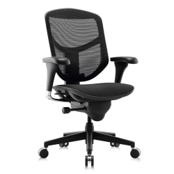 WorkPro® Quantum 9000 Series Ergonomic Mesh/Premium Fabric Adjustable Mid-Back Chair, Black/Black, BIFMA Compliant
