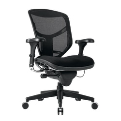 WorkPro® Quantum 9000 Series Ergonomic Mesh/Premium Fabric Mid-Back Chair, Black/Black