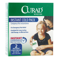 CURAD® Instant Cold Packs, 5" x 6", Box Of 2 Cold Packs