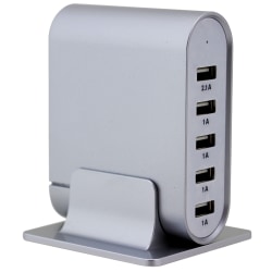 Trexonic 5-Port USB Compact Charging Station, Silver, 995105170M