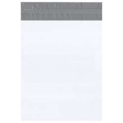 Partners Brand Returnable Poly Mailers, 14" x 17", White, Case Of 100