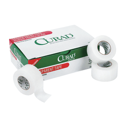 CURAD® Transparent Adhesive Tape, 1" x 10 Yd, White, Box Of 12