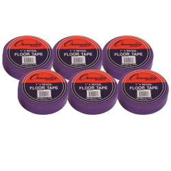 Champion Sports Floor Marking Tape, 1" x 36 yd., Purple, Pack Of 6 Rolls