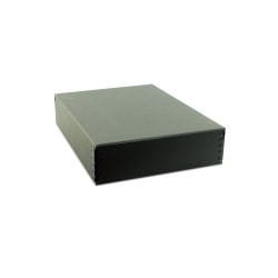 Lineco Drop-Front Storage Box, 11" x 14" x 3", Black