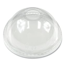 Boardwalk® PET Cold Cup Dome Lids, Fits 9 Oz To 12 Oz PET Cups, Clear, Pack Of 100 Lids