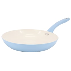 Martha Stewart Everyday Rexford Aluminum Ceramic Nonstick Frying Pan, 12", Soft Blue