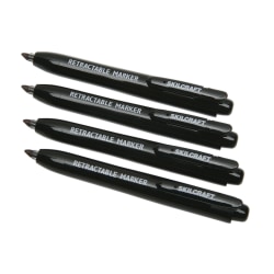 SKILCRAFT Retractable Markers, Chisel Tip, Black (AbilityOne 7520 01 555 0297)