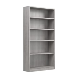 Bush Furniture 72"H Universal Tall 5 Shelf Bookcase, Platinum Gray, Standard Delivery