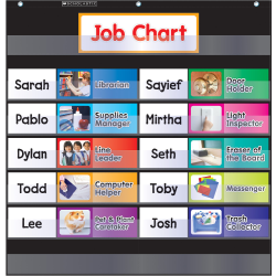 Scholastic Teacher Resources Pocket Chart, Class Jobs, 26 1/2" x 27 1/2", Black, Kindergarten to Grade 5
