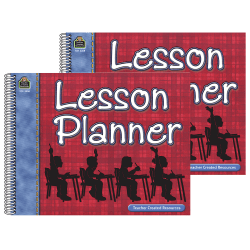 Teacher Created Resources Lesson Plan Books, 112 Pages, Plaid, Pack Of 2 Books