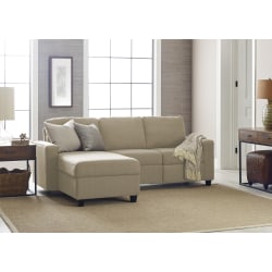 Serta® Palisades Reclining Sectional With Storage Chaise, Left, Beige/Espresso