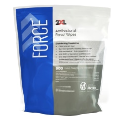 2XL Force Antibacterial Wipes Refill, 6" x 8", White, 4 Pack Total of 3,600 Wipes