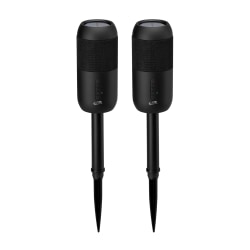 iLive ISBW240BDL Wireless Bluetooth Indoor & Outdoor Waterproof Speakers with Removable Stakes, Black, Set Of 2 Speakers