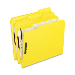 Oxford® 1/3-Cut Color Fasteners Folders, Letter Size, Yellow, Box Of 50