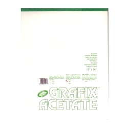 Grafix Matte Acetate Film Pad, 11" x 14", 0.003" Thick, 25 Sheets