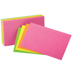 Oxford® Glow Index Cards, Assorted Colors, 3" x 5", Pack Of 300