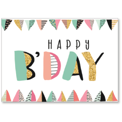 Viabella Birthday Greeting Card With Envelope, Happy B-Day, 5" x 7"