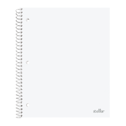Office Depot® Brand Stellar Poly Notebook, 8" x 10 1/2", 1 Subject, Wide Ruled, 100 Sheets, White